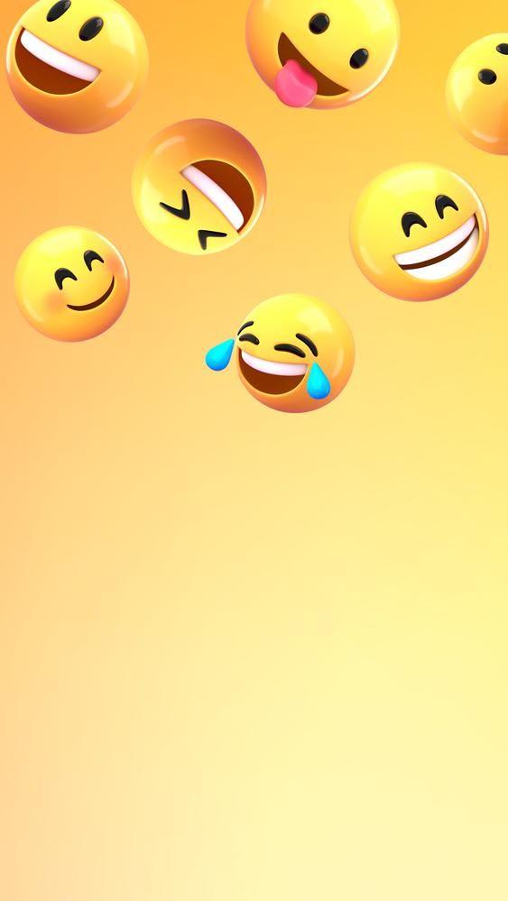 Download premium image of 3D emoticons iPhone wallpaper yellow HD