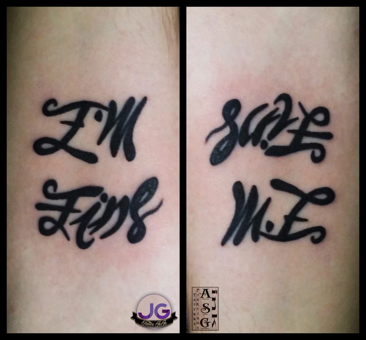 Im fine save me Ambigram tattoo Thanks for looking         zupperblack intenzeink ambigram ambigramtattoo 3dtattoo  Instagram