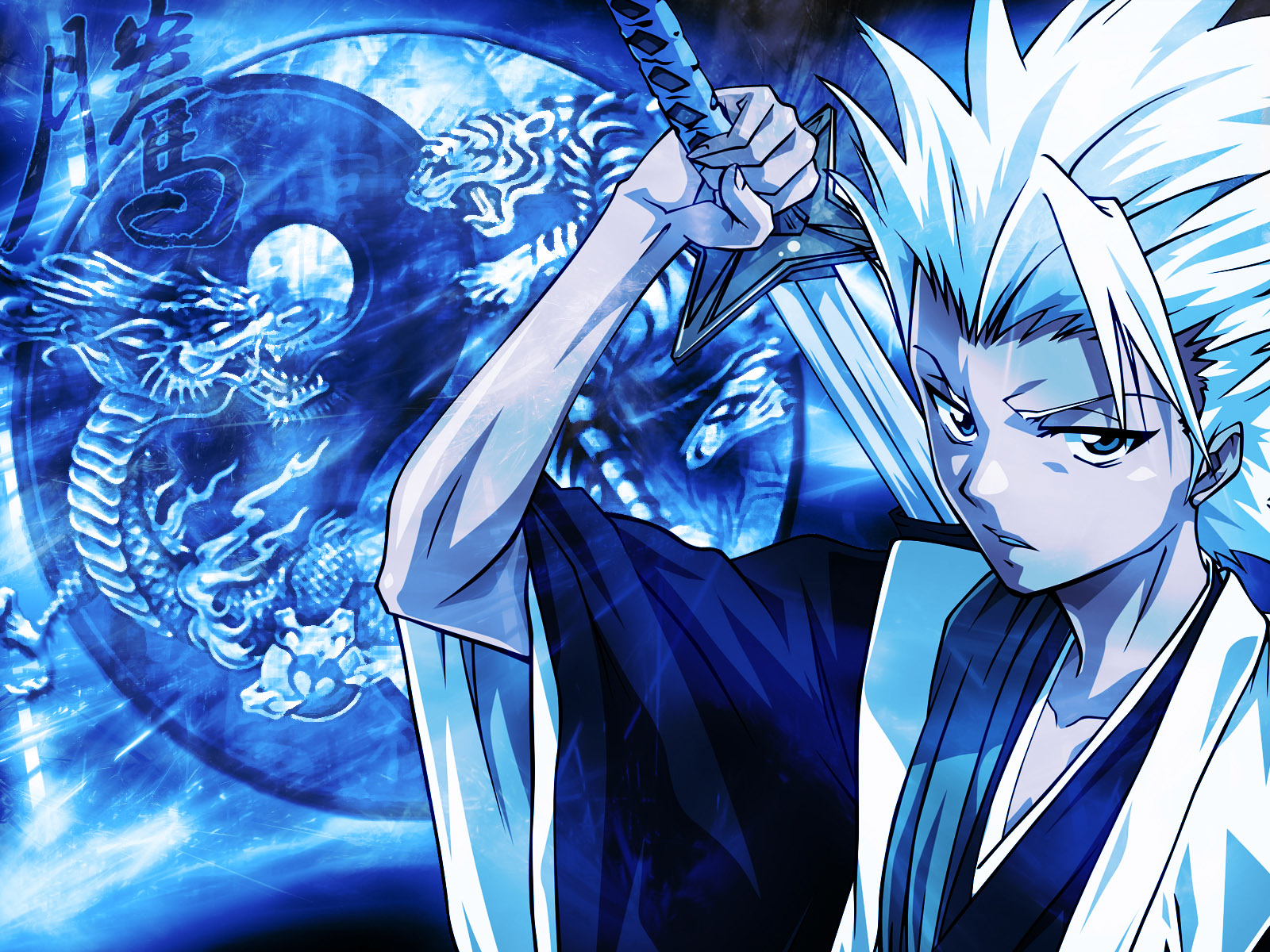 With A Ying Yang Background Bleach Anime Wallpaper