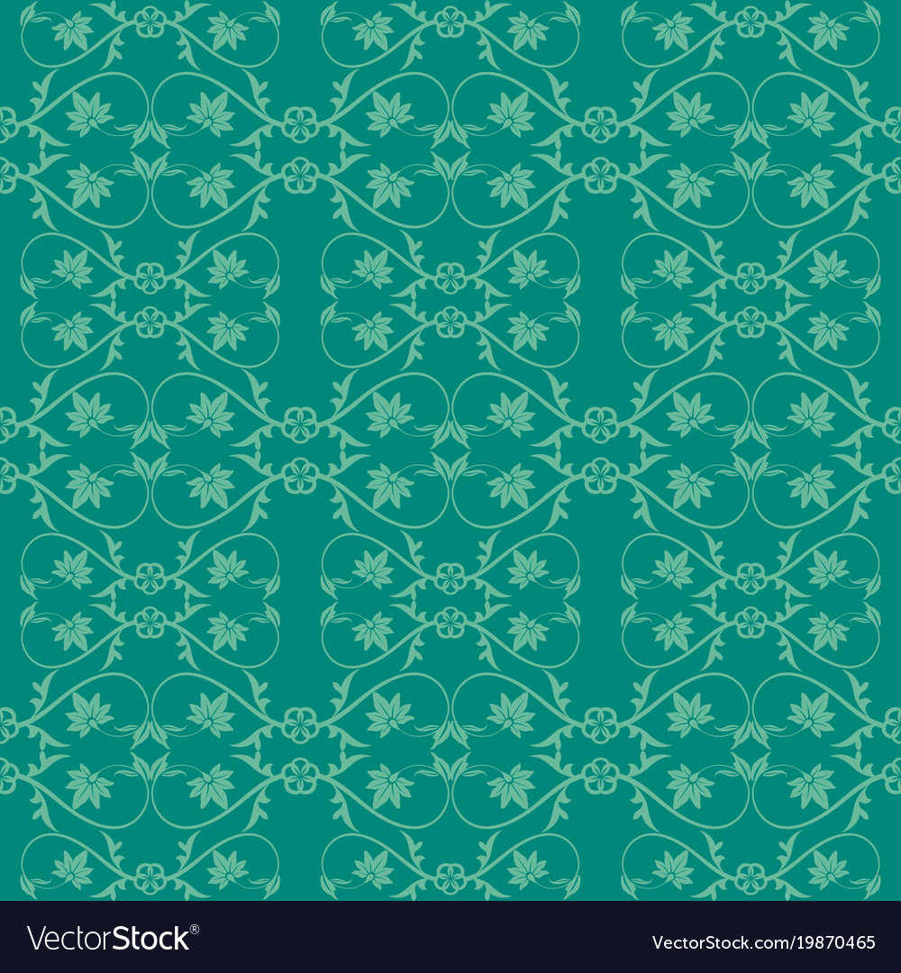 Dark Kelly Ornamental Background With Green And Vector Image