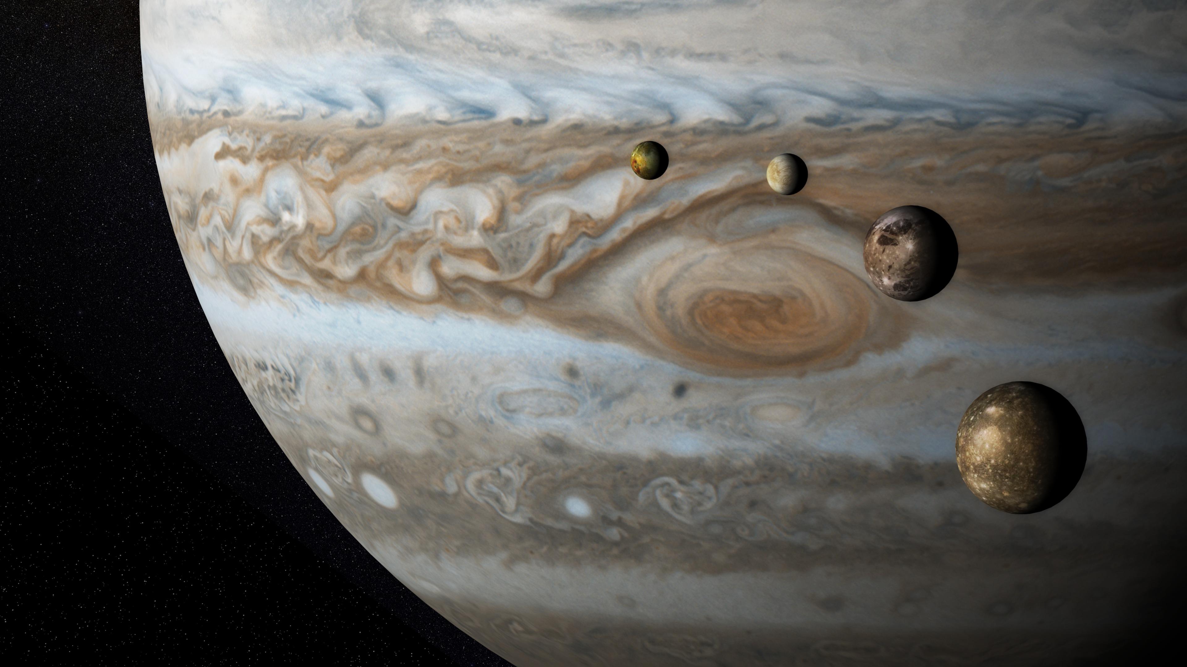 Wallpaper Pla Europe Jupiter Satellites Ganymede Callisto