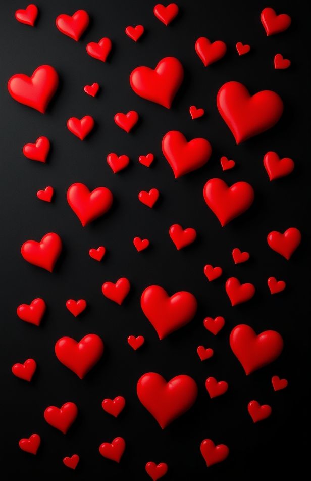 Red And Black Heart Wallpaper