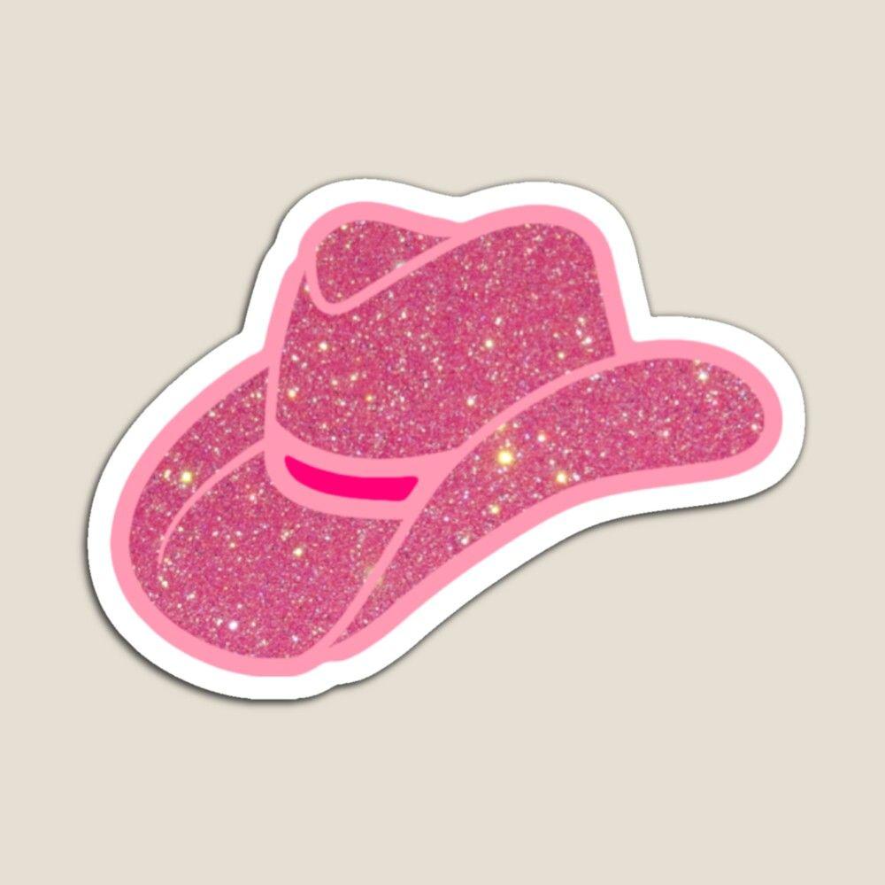 pink glitter cowgirl hat Magnet for Sale by Julia Santos Preppy