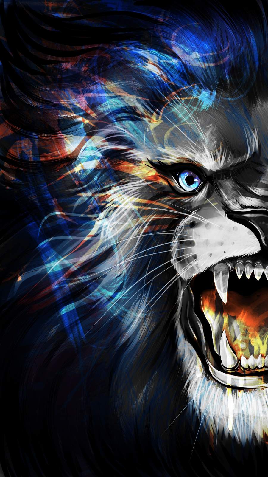 Angry Lion iPhone Wallpaper