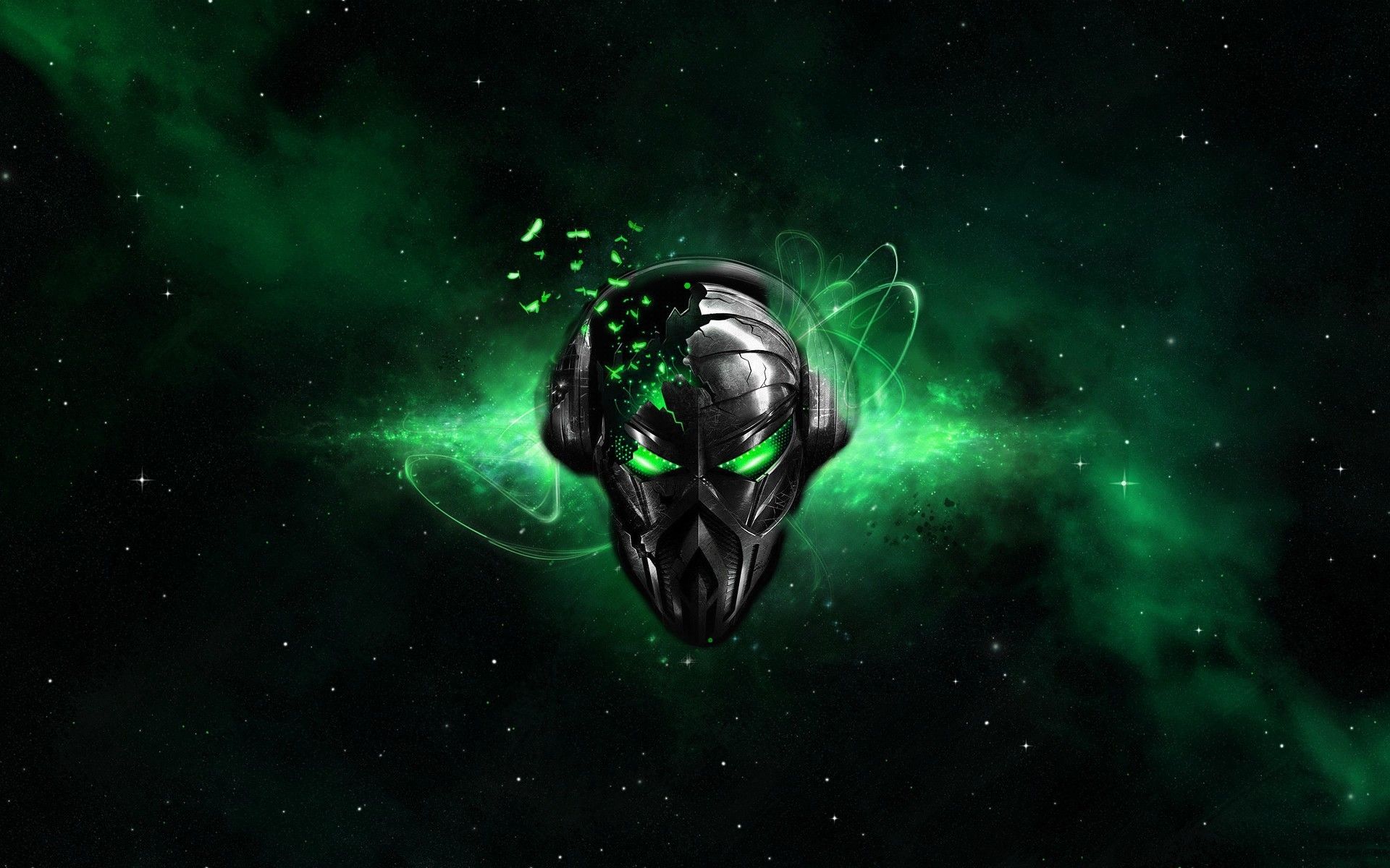 Alienware Desktop Background Alien Head Green Destruction