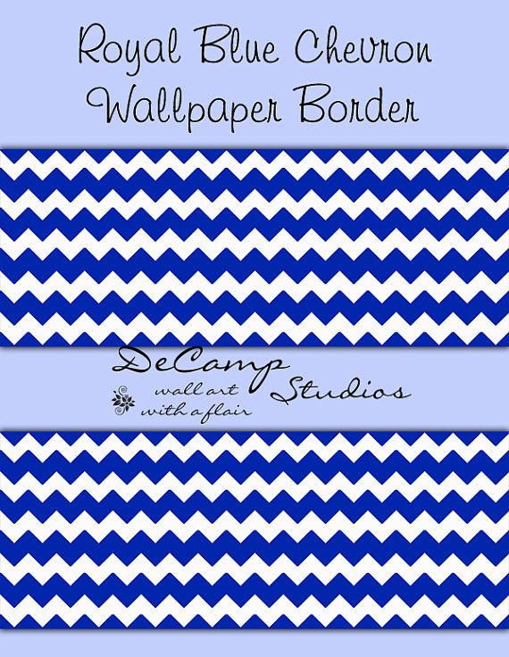 Royal Blue And White Chevron Wallpaper Border Wall Art Decals For Baby