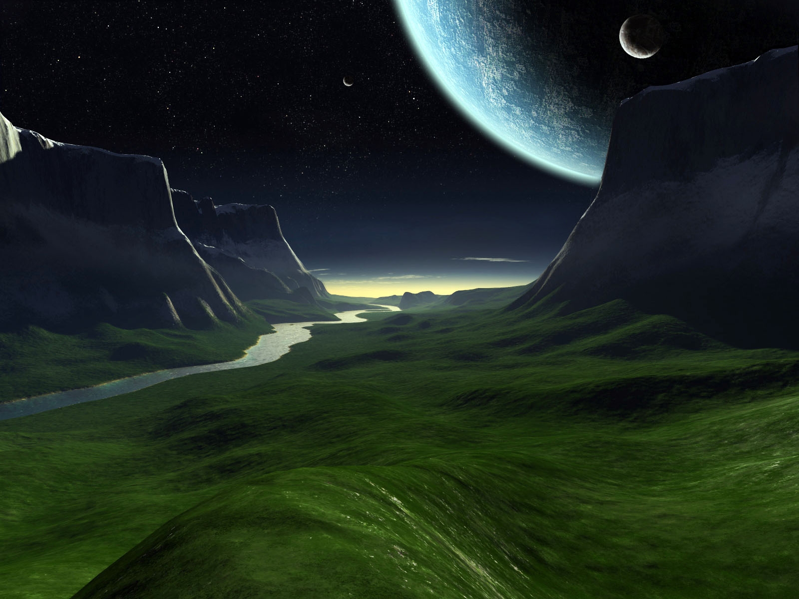 Green Valley Space Wallpaper