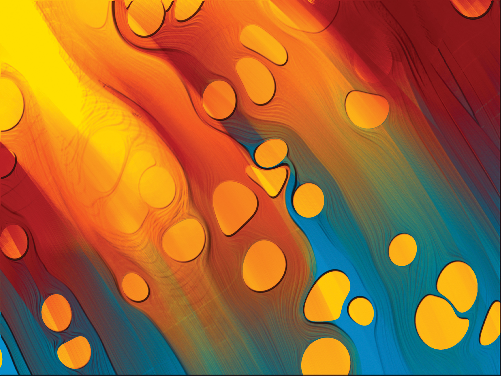 Abstract background with swirling orange, yellow, and teal colors, creating a vibrant and dynamic visual effect