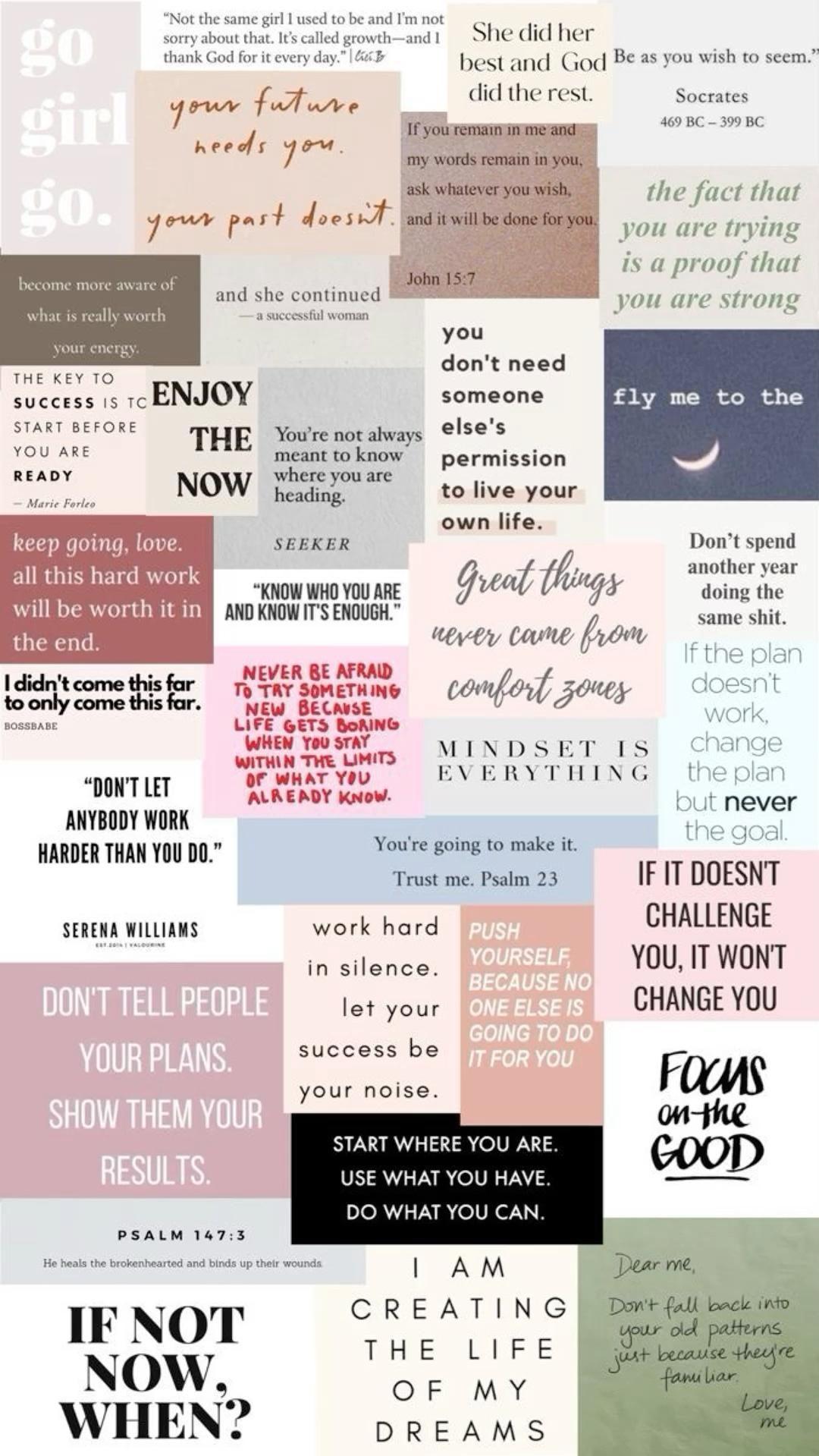 Collage Quote Wallpaper In Motivational Quotes Positive