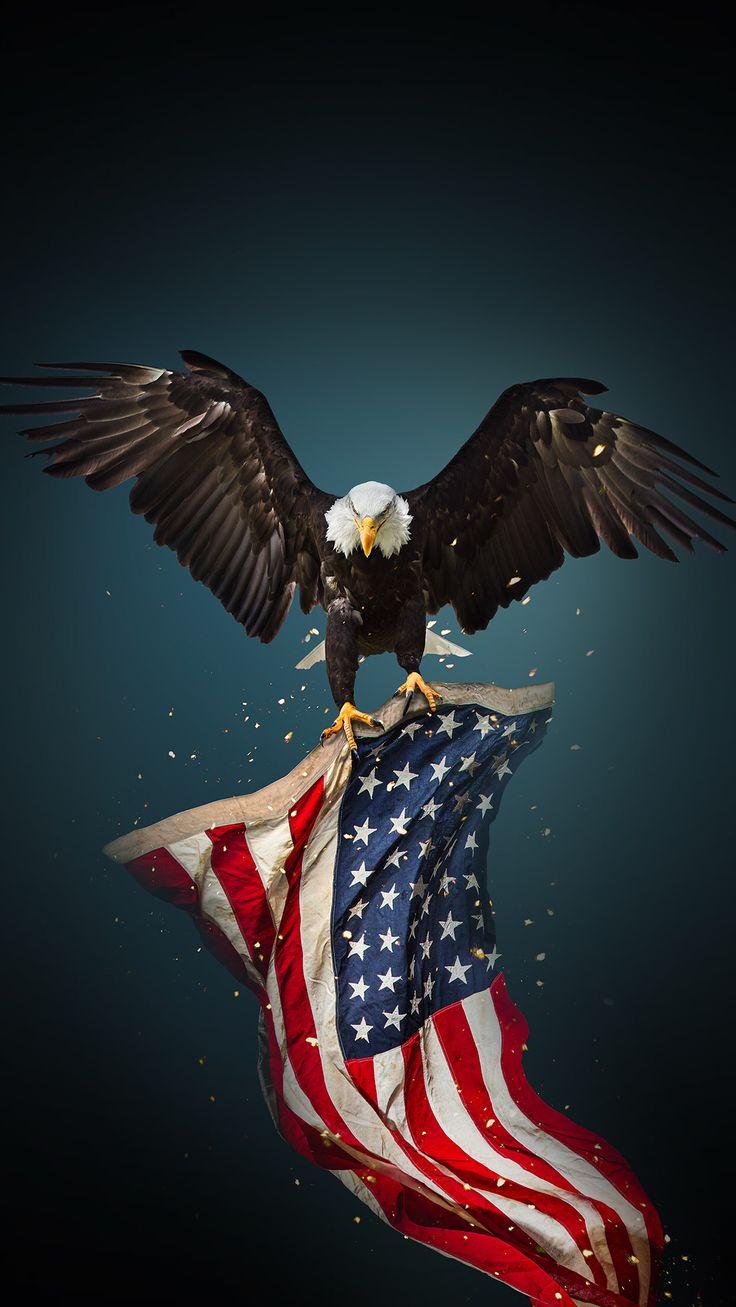 Eagle And Flag Phone Wallpaper On American