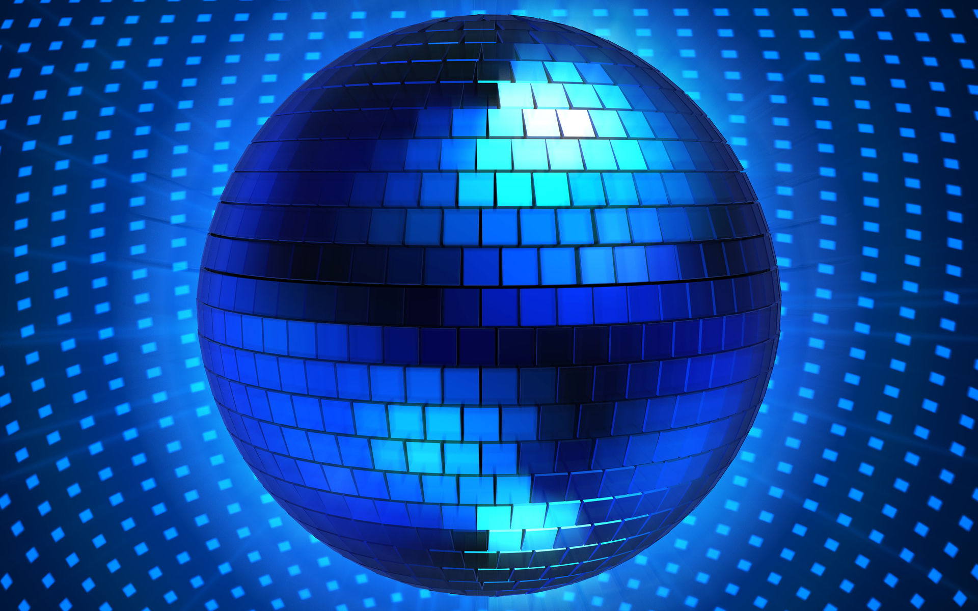 Blue disco ball 3D graphics   HD wallpaper download
