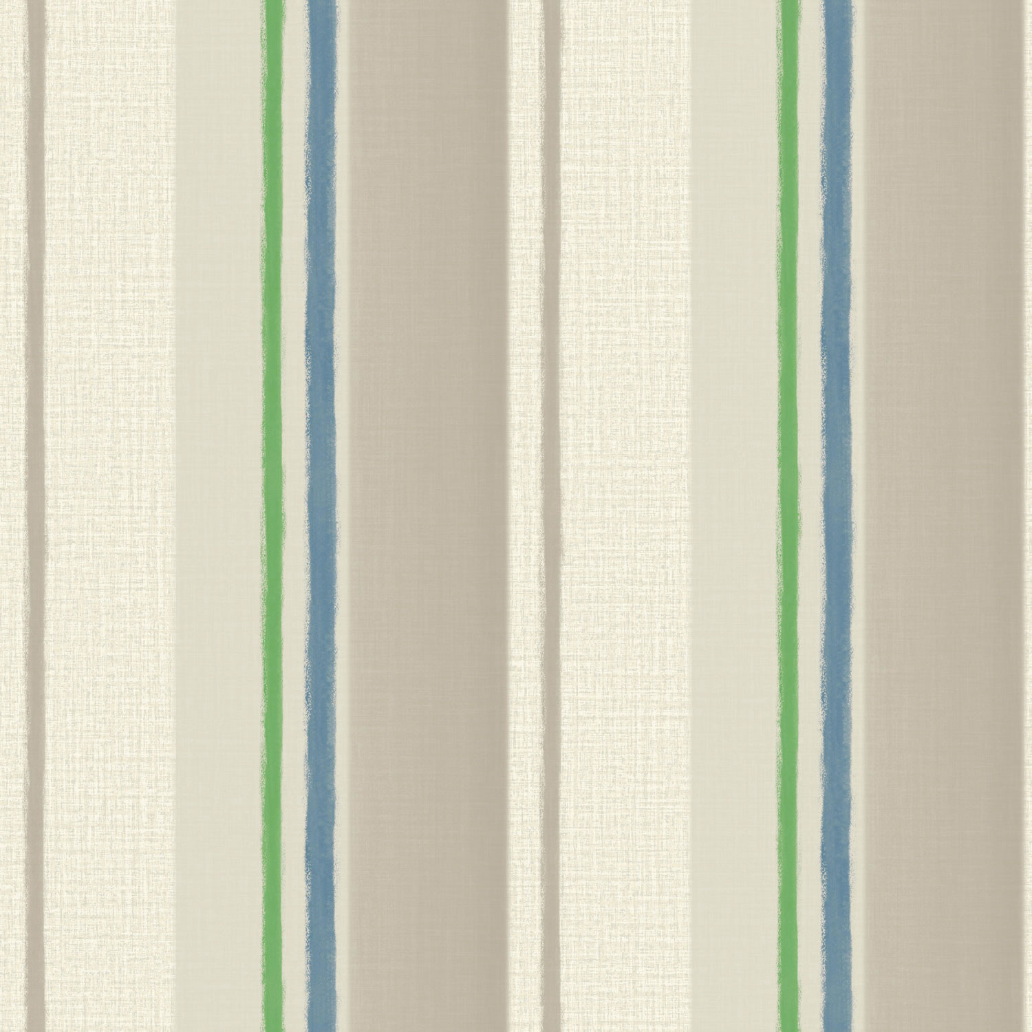 Grandeco Boho Chic Grey Linen Blue and Green Stripe Wallpaper 10m