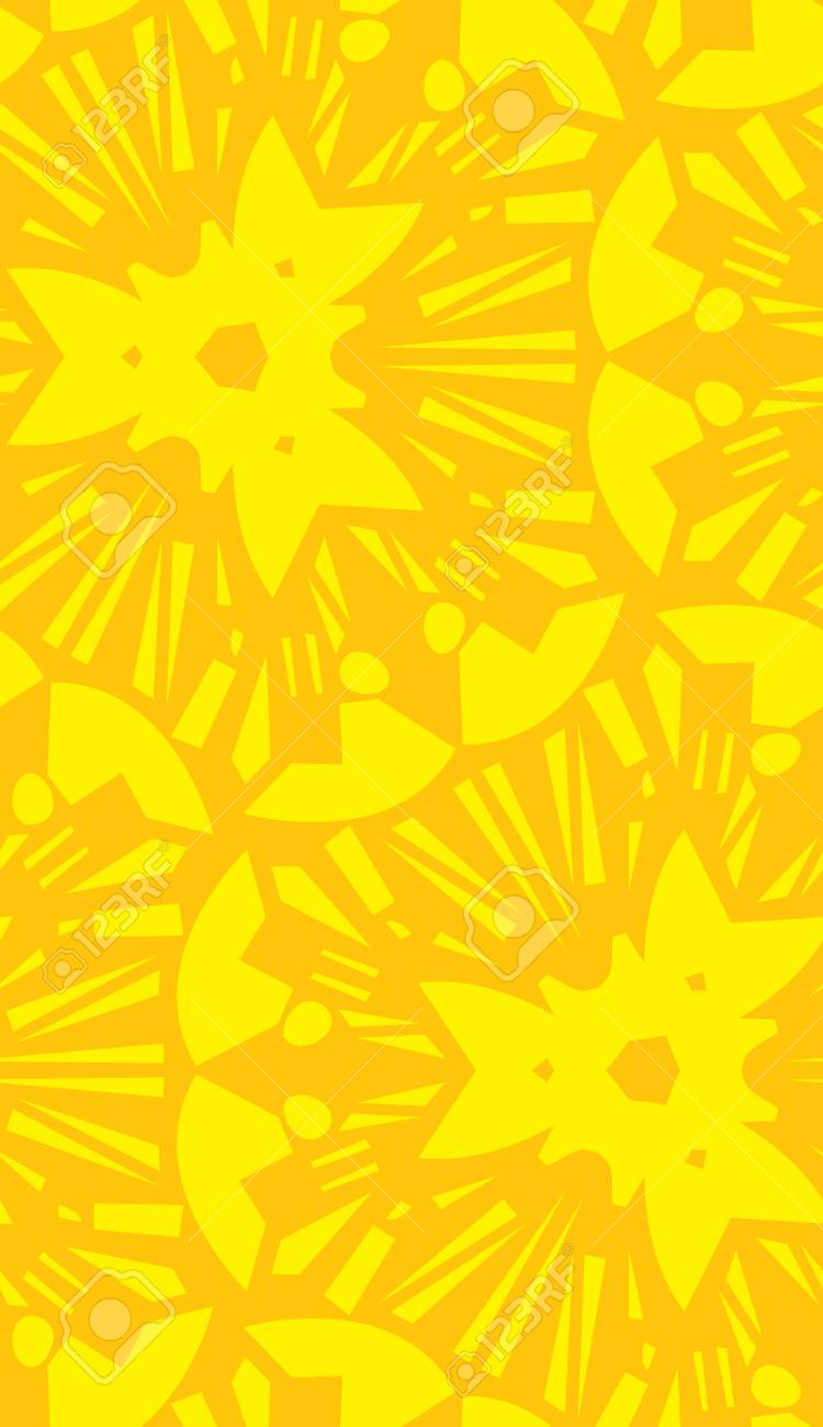 Seamless Yellow Starburst Floral Background Wallpaper Pattern