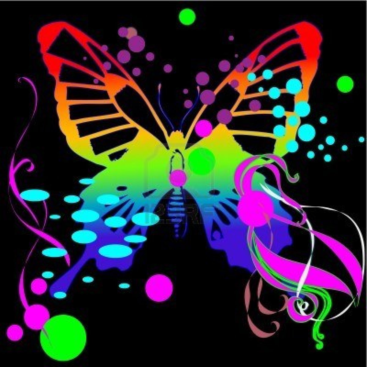 Displaying Image For Neon Butterfly Background