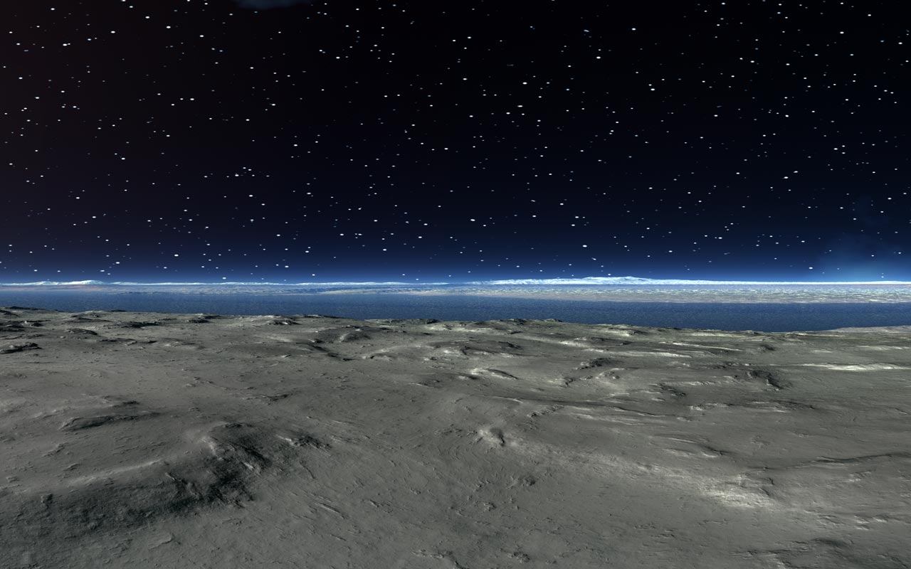 Lunar Surface Under Stars Cool Desktop Image Sci Fi Space Background