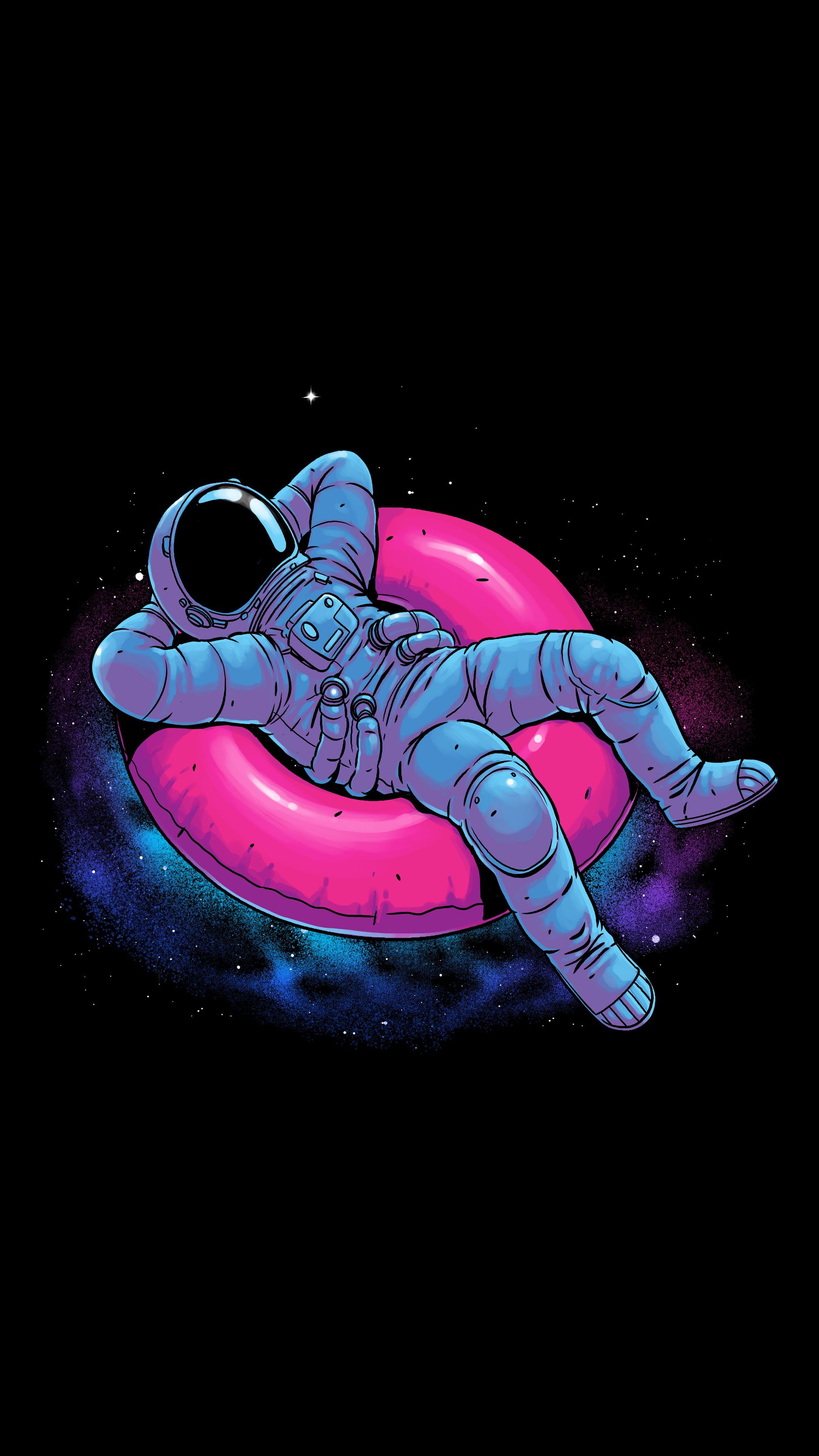 Cartoon Astronaut In Space Iphone Wallpaper  Wallpapers Download 2023
