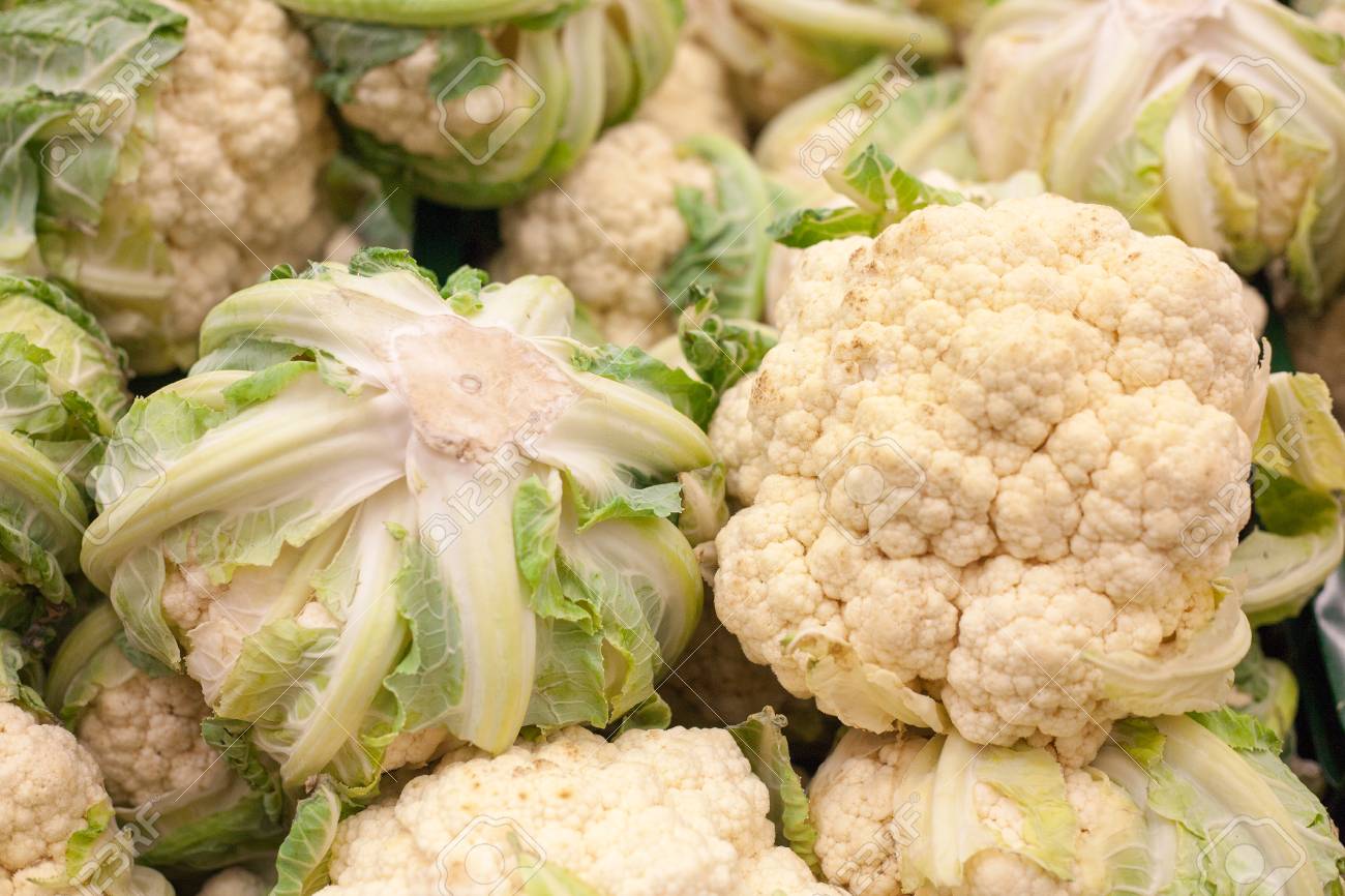 Cauliflower Background Bright Color On The Store