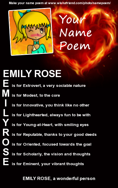Emily Name Wallpaper Rose Poem By