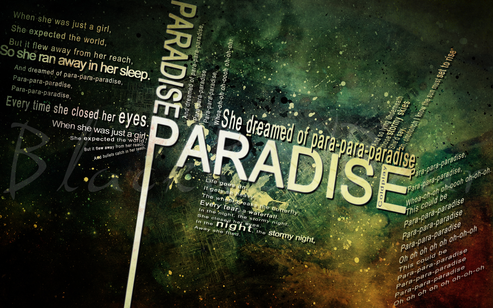 Coldplay Paradise By Blackredbear