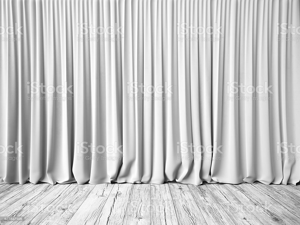 White Curtains And Floor Background Stock Photo Image