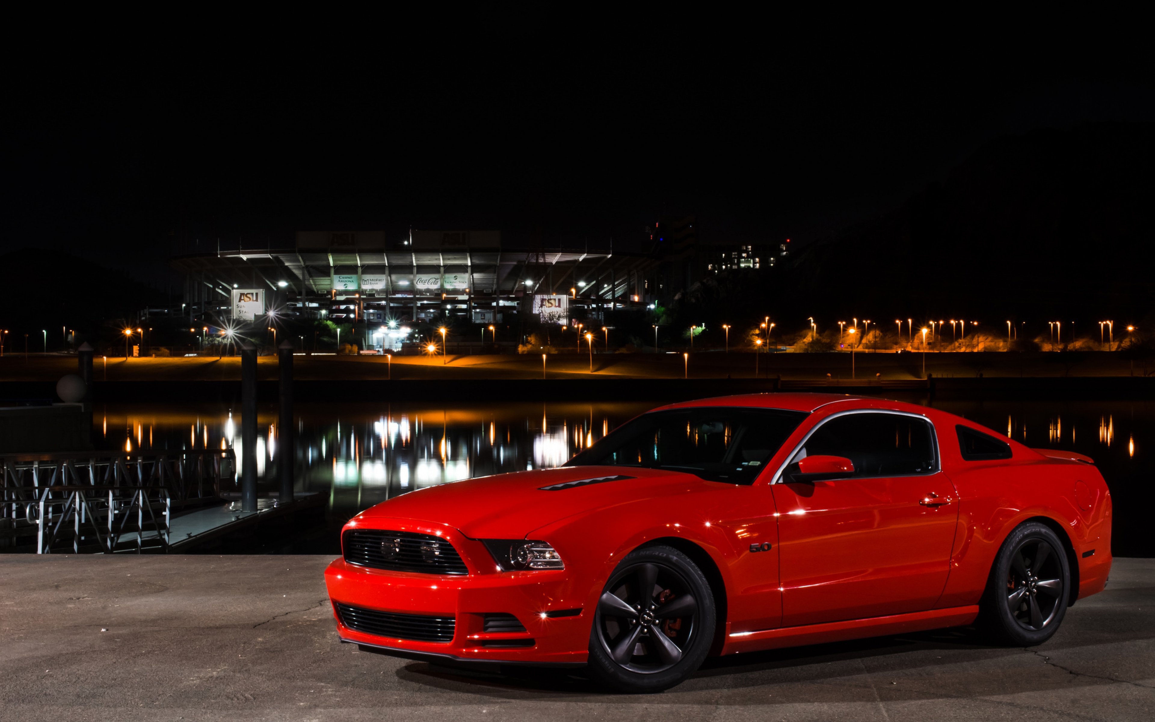 Ford Mustang Gt Side Red Wallpaper Background