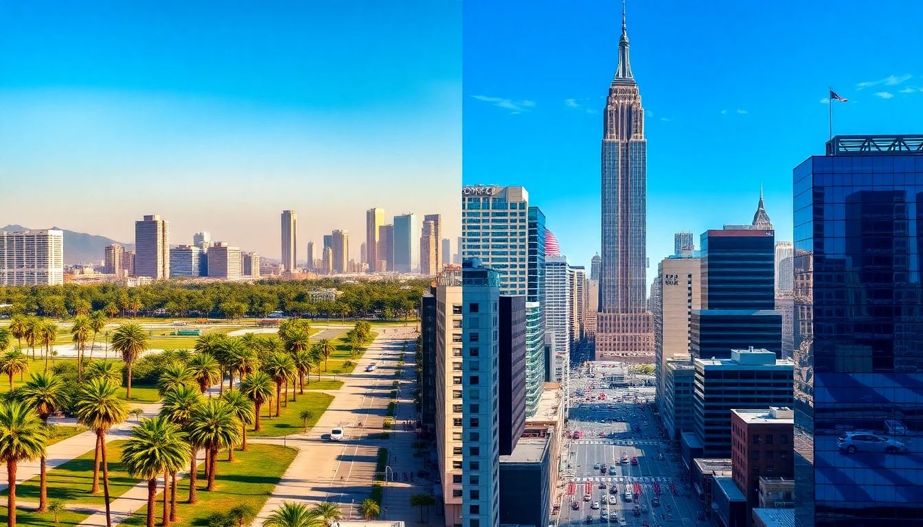 Los Angeles Vs New York City Wallpaper