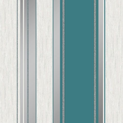  Teal Silver Glitter   M0801   Synergy   Stripe   Vymura Wallpaper