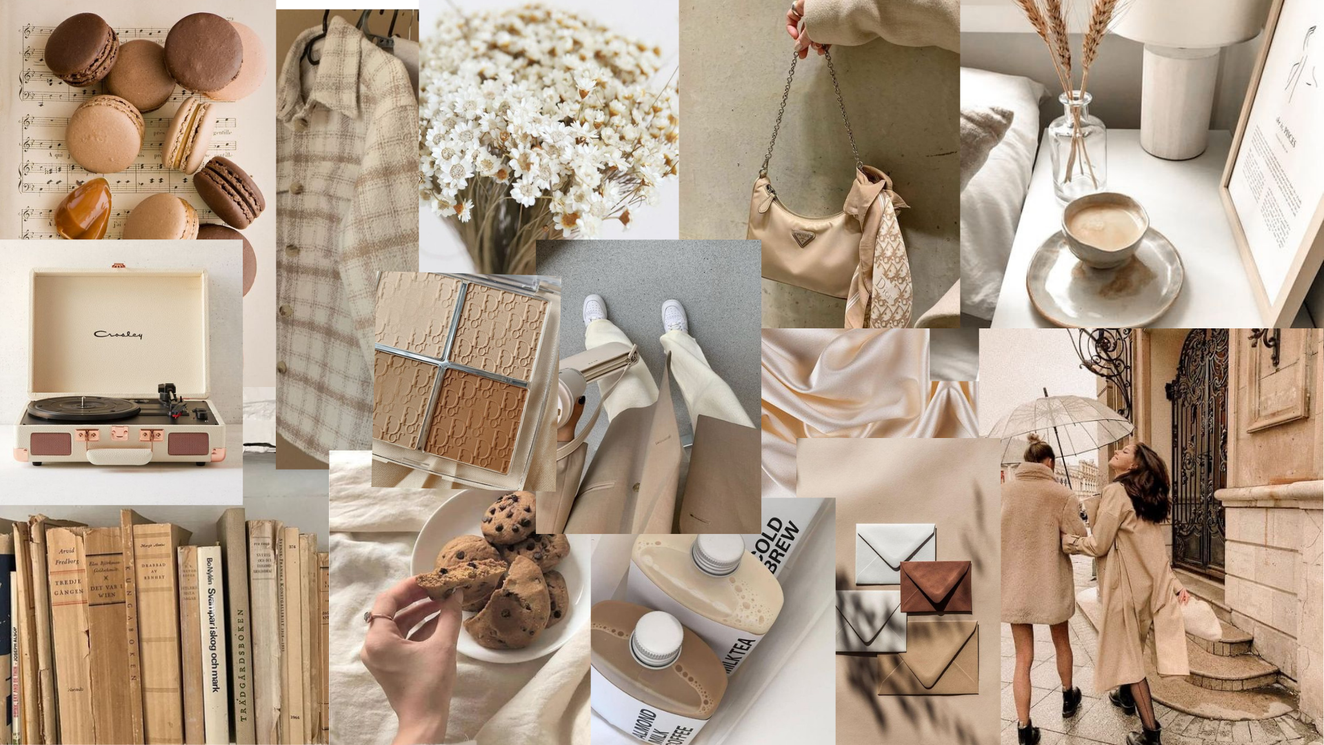 Brown And Neutral Collage Aesthetic Mac Pc Vision Board Book