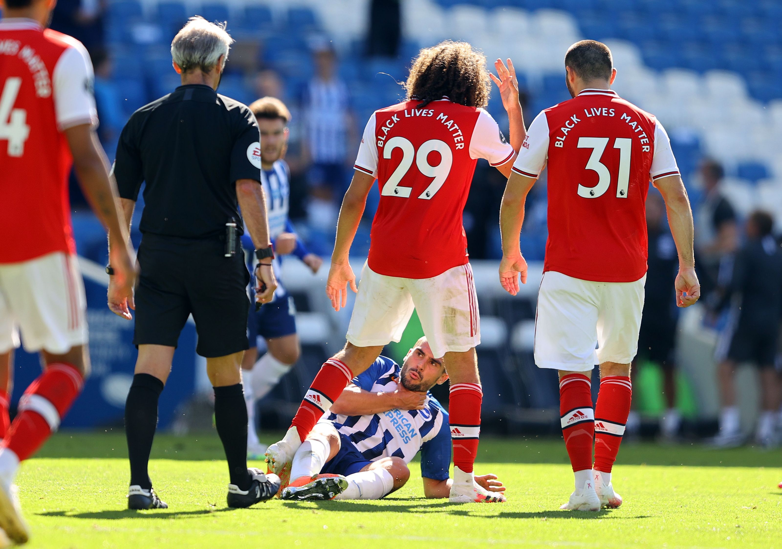 Arsenal Vs Brighton Fight During The Match Not After
