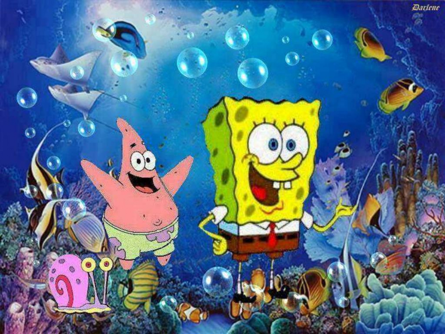 Spongebob and Patrick in an Underwater Scene