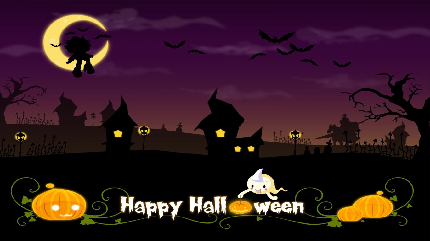 Cute Halloween Night Desktop Background