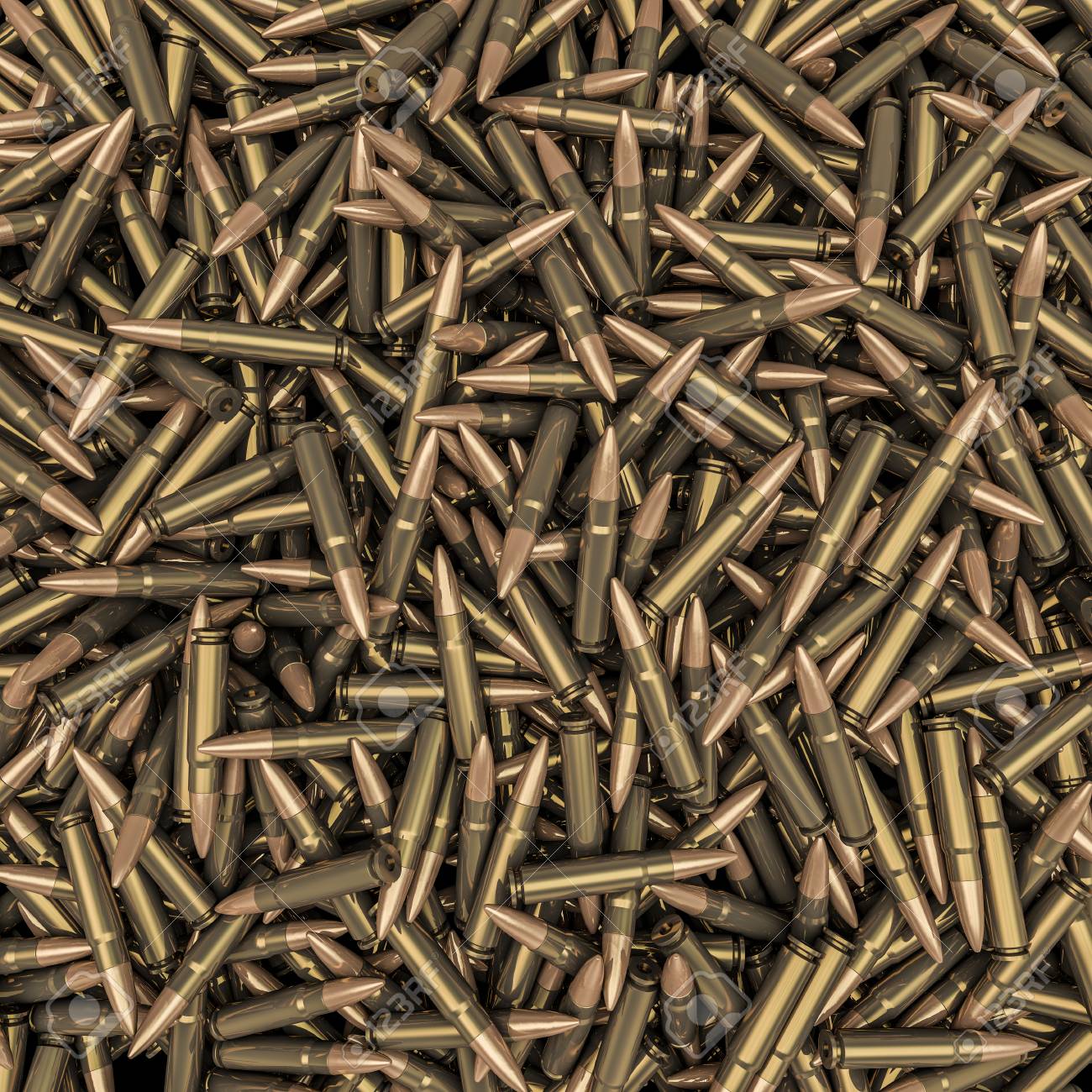 Rifle Bullets Background 3d Render Of Hundreds