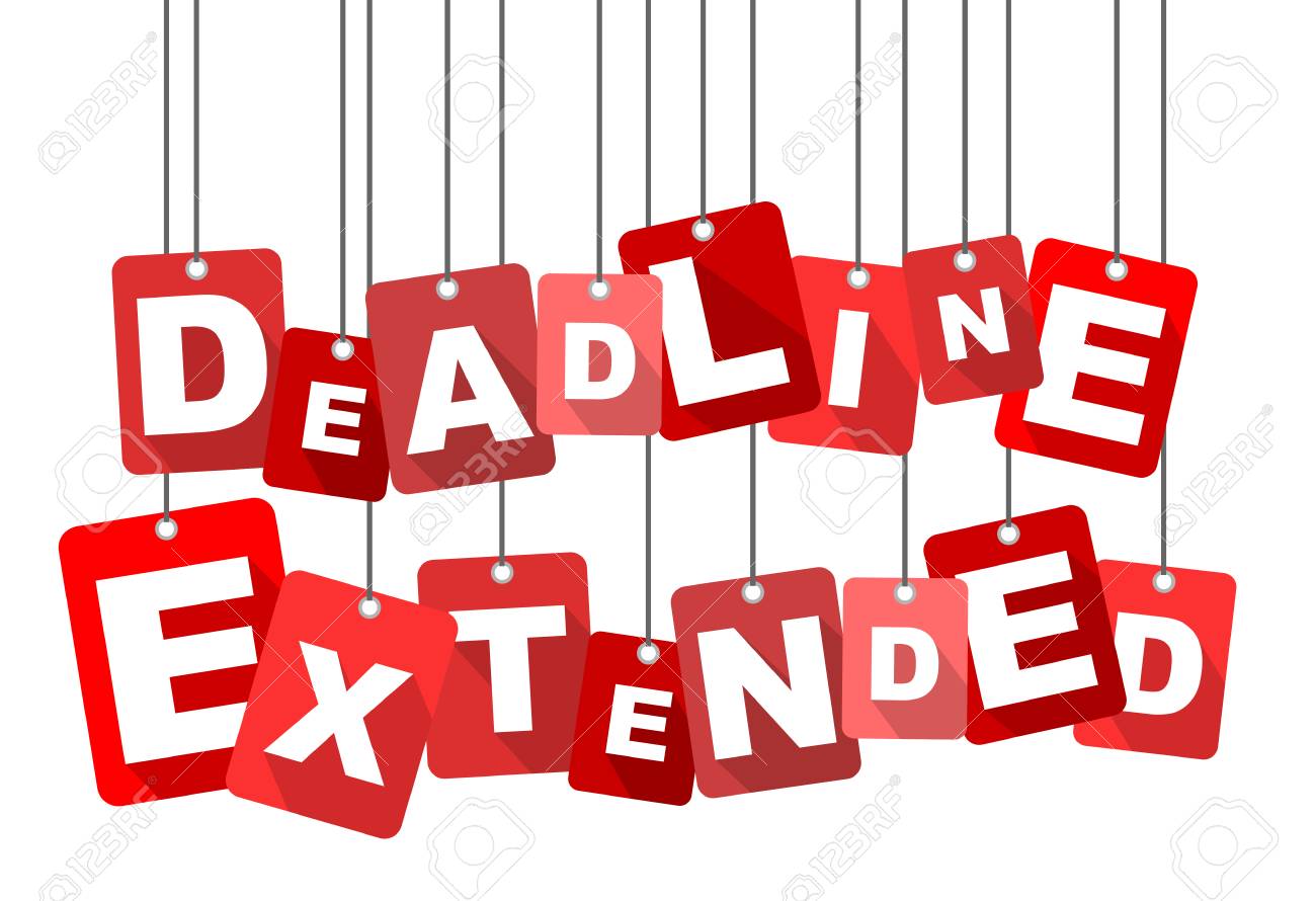 Red Vector Flat Design Background Deadline Extended It Is Well