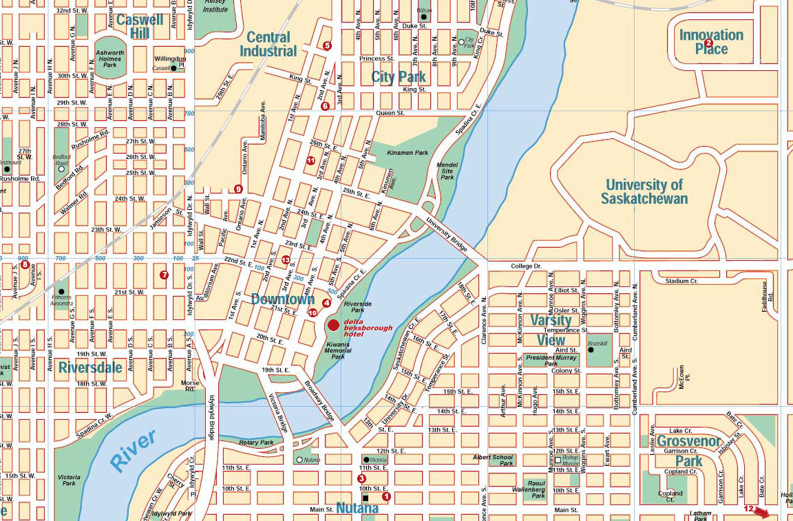 Saskatoon Saskatchewan Tourist Map Pictures Travel And