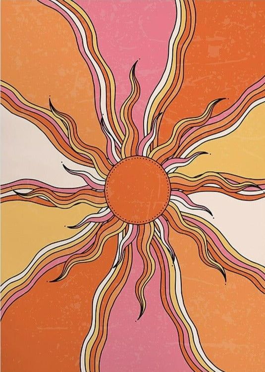 Hippie Bohemian Sunburst Phone Wallpaper