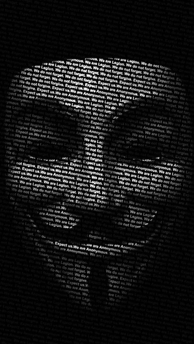 Anonymous Mask Black iPhone Wallpaper With Image 5s