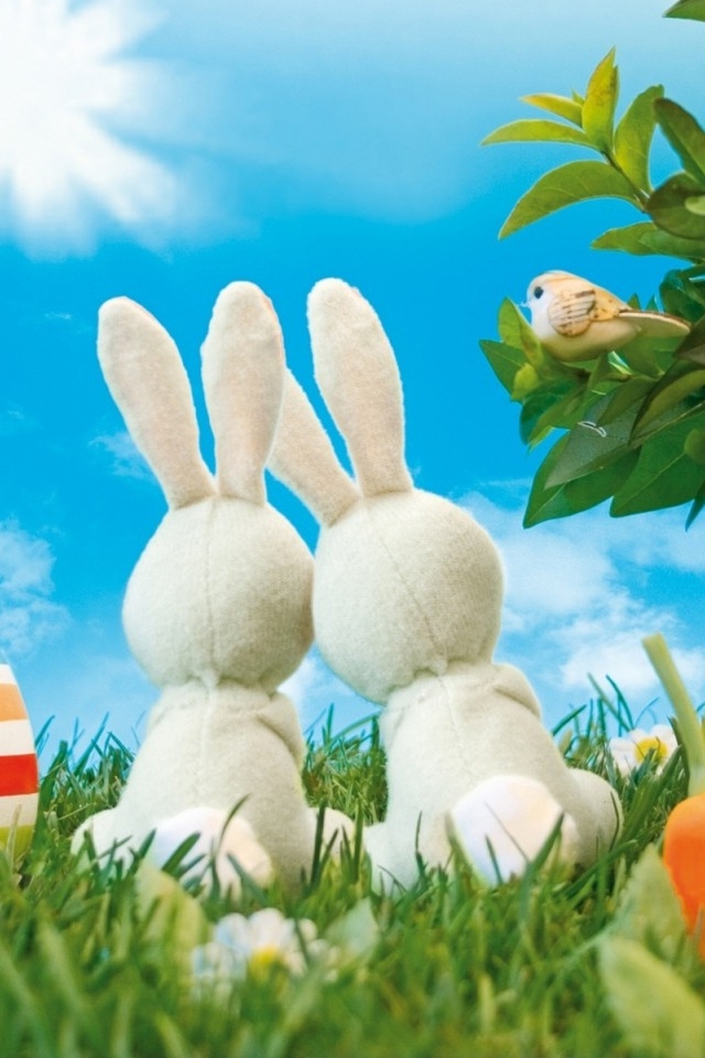 Easter Bunnies iPhone HD Wallpaper