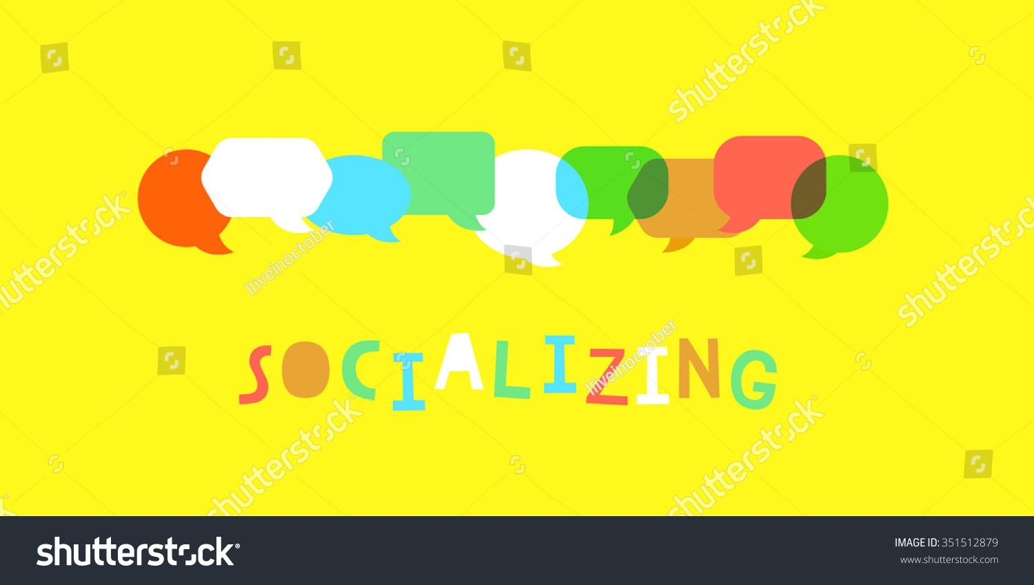 Vector Illustration Speech Bubbles Word Socializing Stock