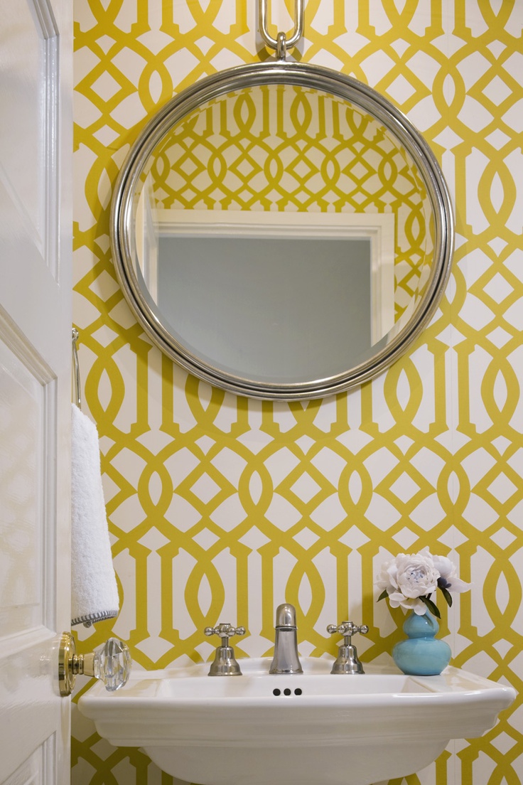 Free download Imperial Trellis wallcovering in a powder room also love