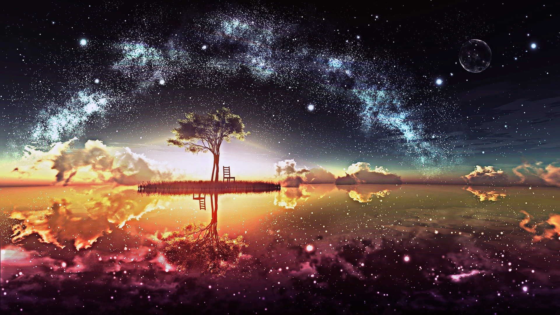 Amazing Paradise Beautiful Night HD Wallpaper