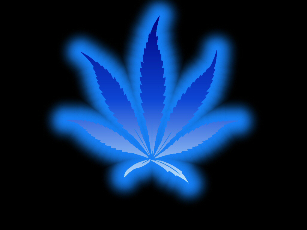 Marijuana Leaf Blue