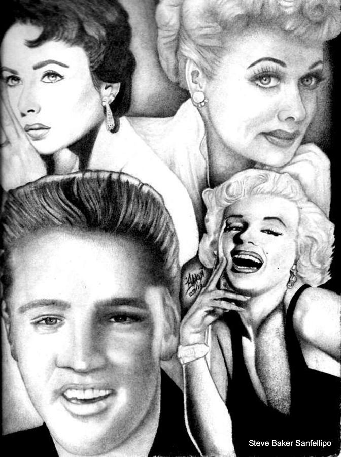 Elizabeth Taylor Lucille Ball Elvis Presley And Marilyn Monroe