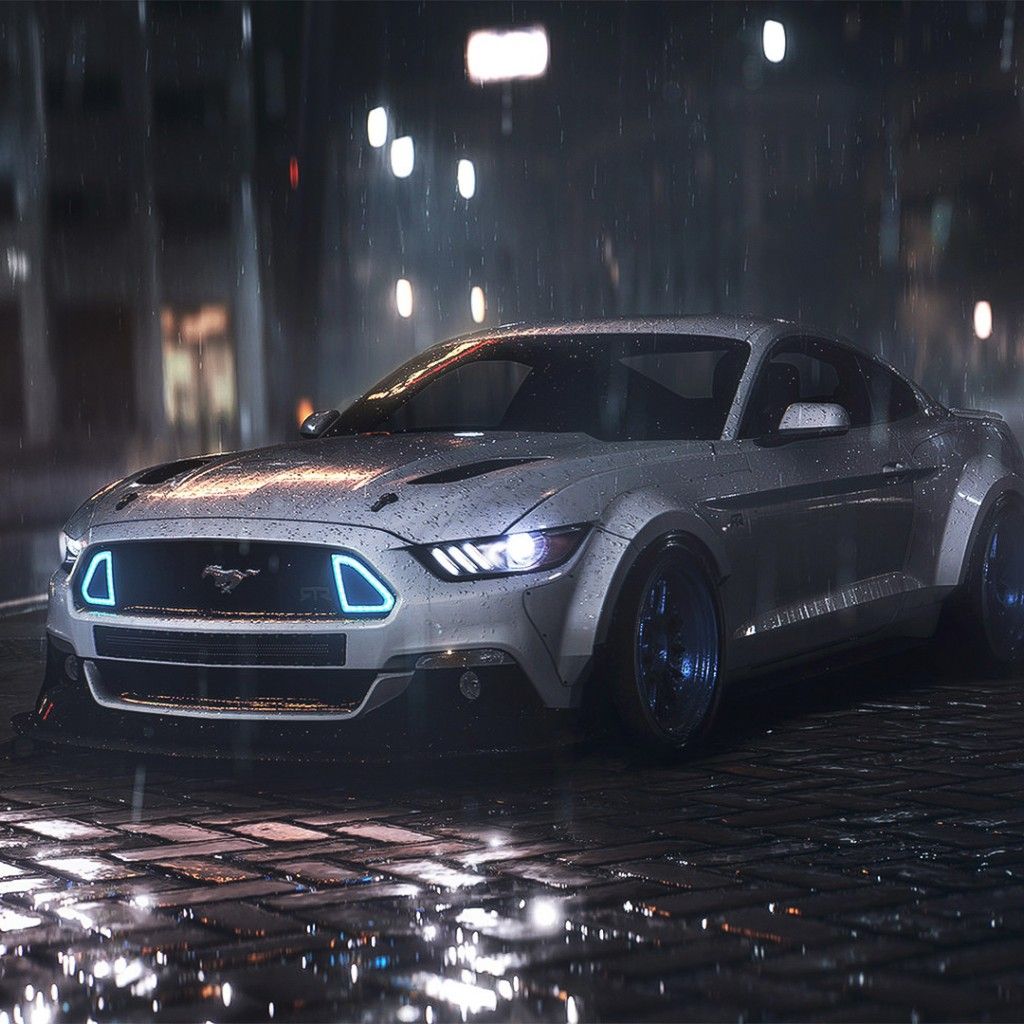Wallpaper Ford Mustang Gt Rtr Night Musle Car