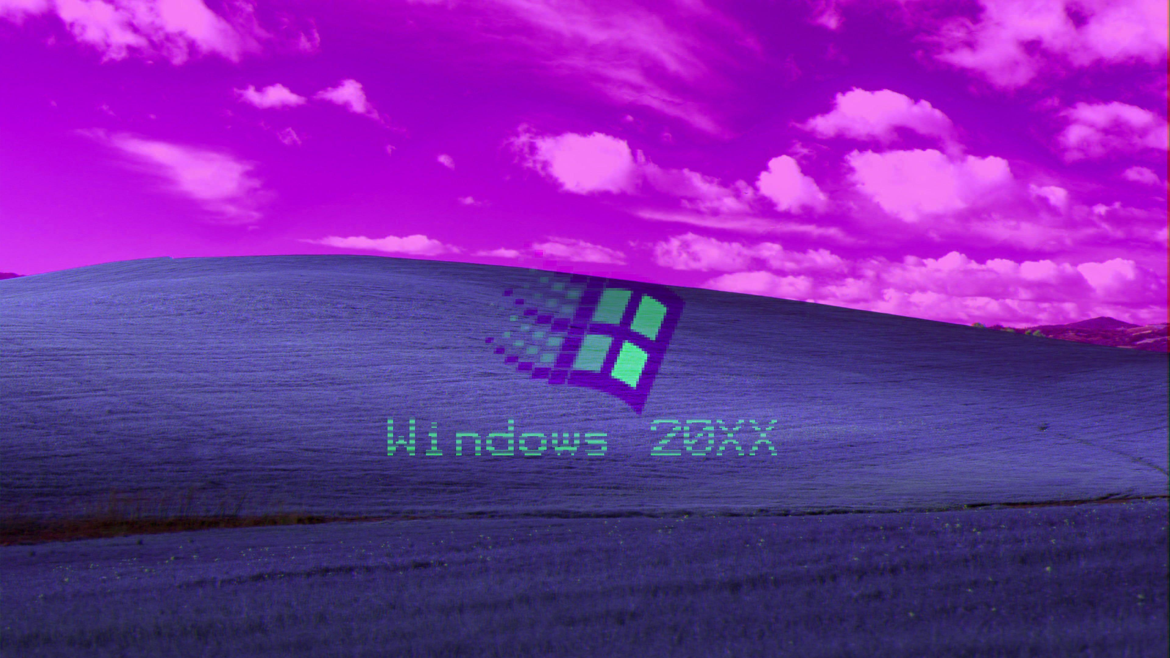 Vaporwave Purple Windows Xp Retrowave 4k Wallpaper