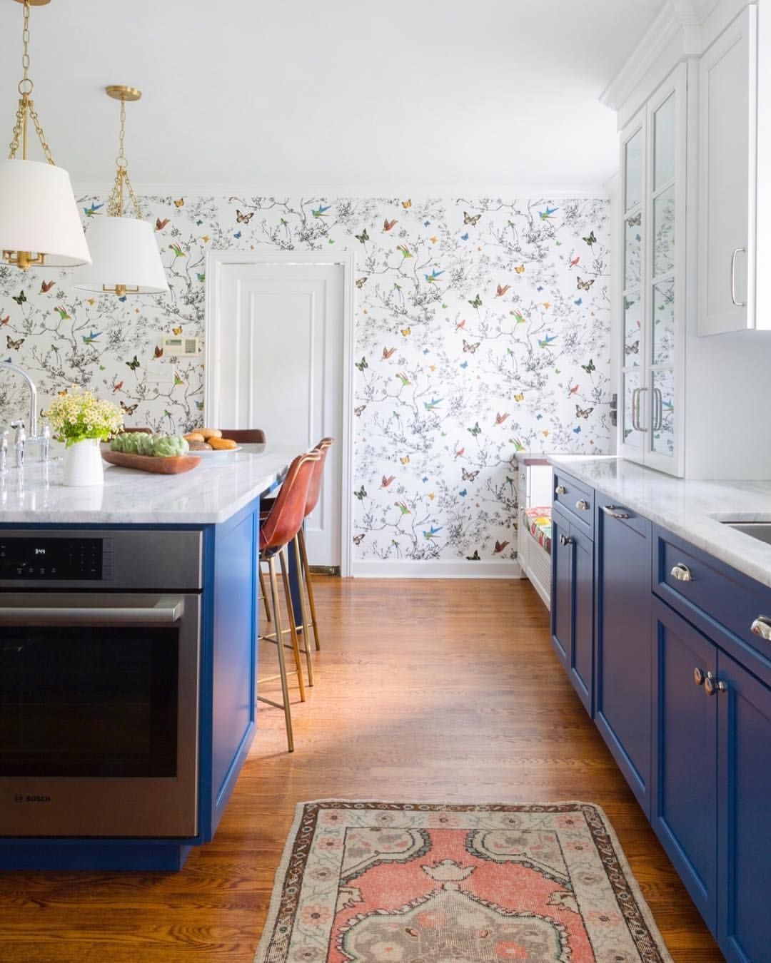 Pops Of Blue Whimsical Wallpaper And Our Burdett Pendants Come