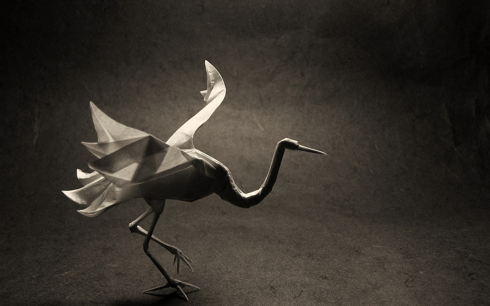 Origami Bird Crane Art Dark Dream Wallpaper