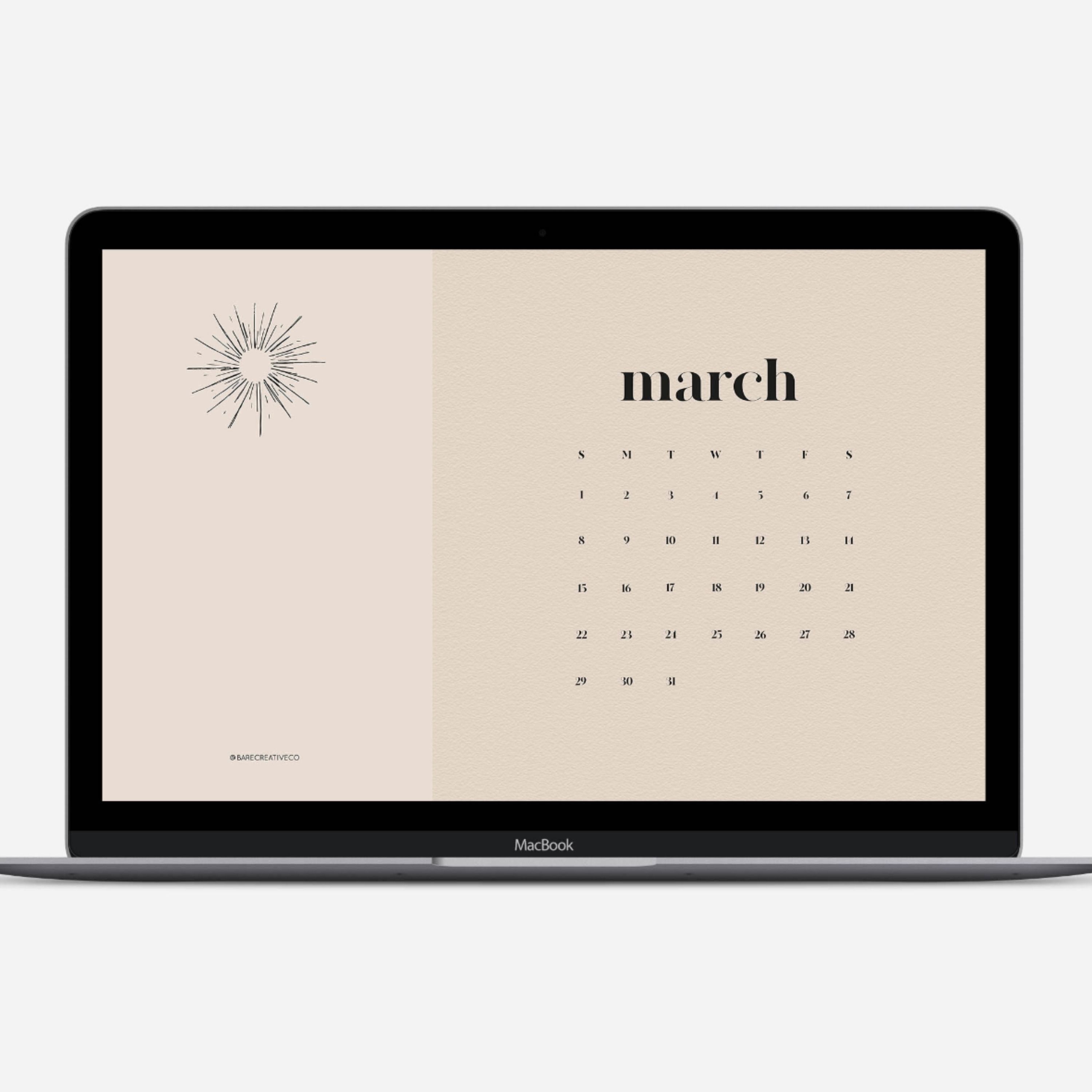 Desktop Wallpaper Calendar Macbook Digital