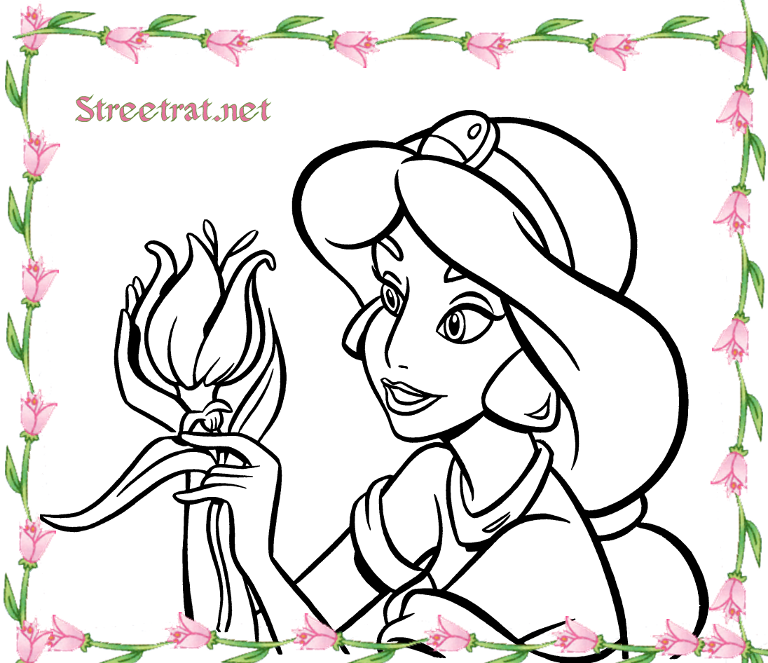 Jasmine Arranged A Flower Bouqet Printable Coloring