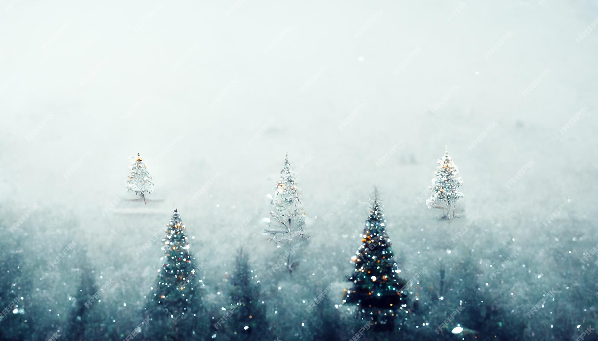 Premium Photo Merry Christmas HD Wallpaper With Snowy Night