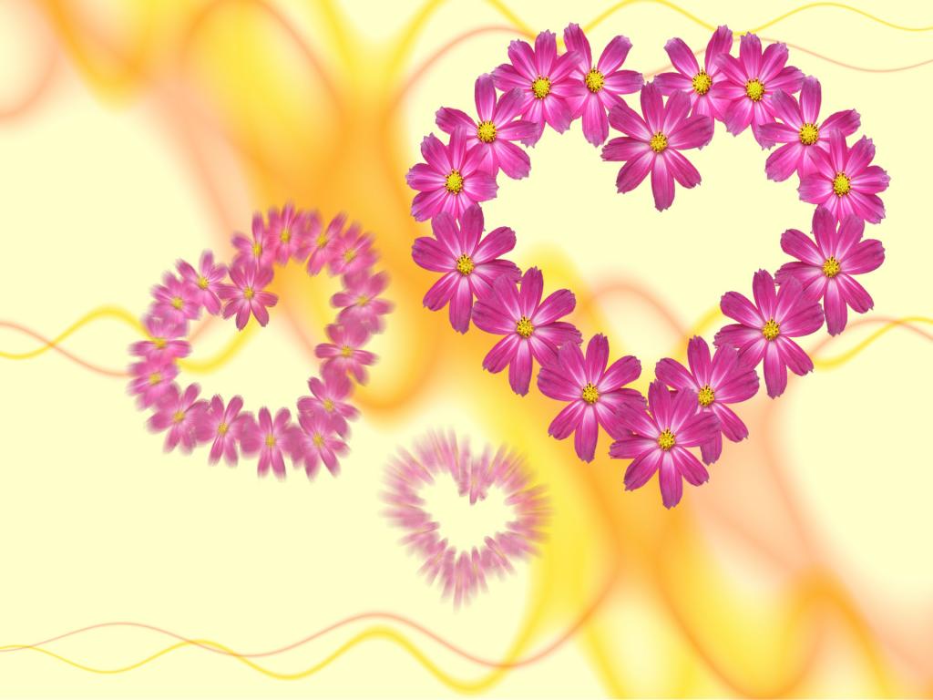 1024x768px Hearts And Flowers Wallpaper Wallpapersafari